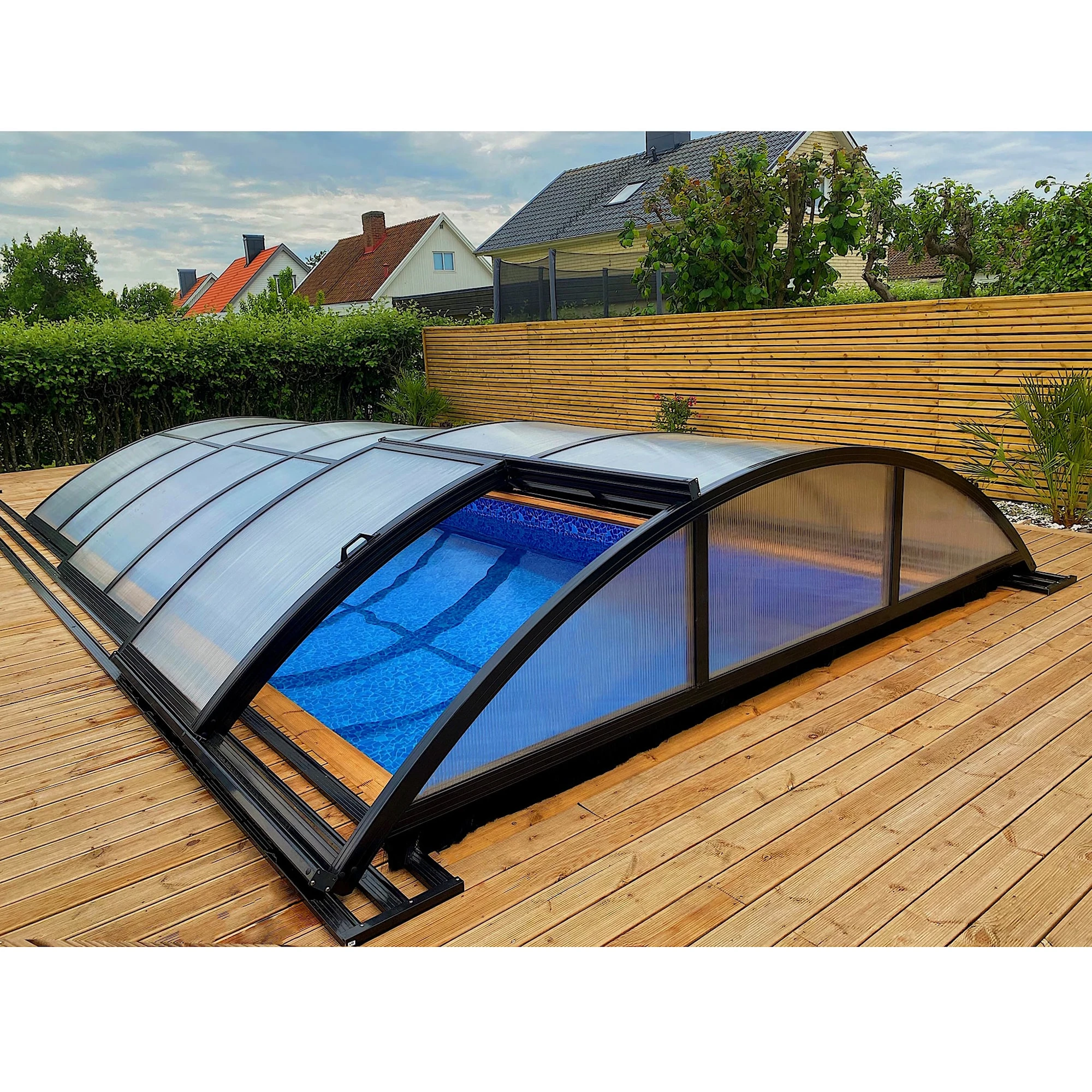 Metalcraft Pooltak 3x6m, 4 Mm Klar Solid PC, Svart - Bild 5