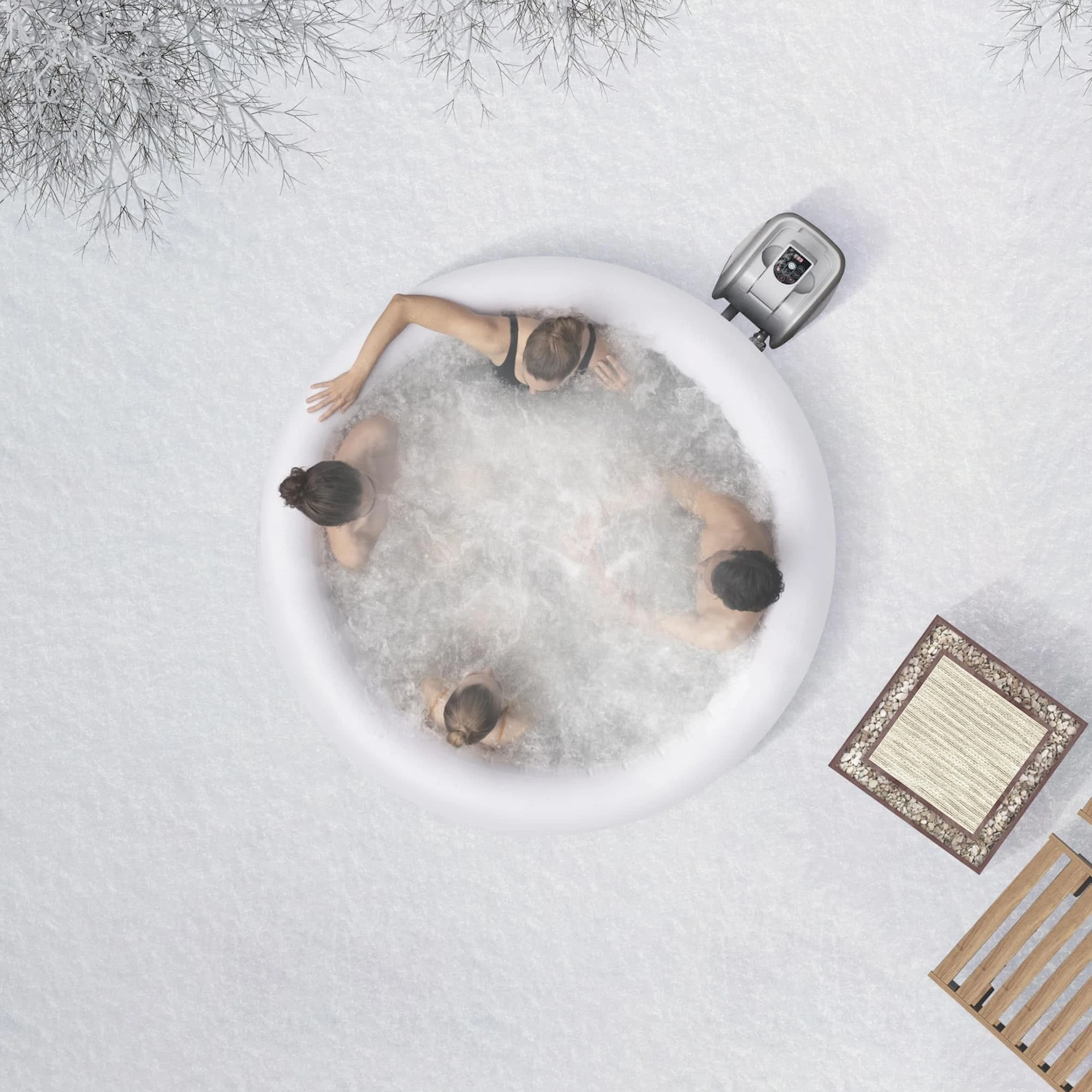 Bestway Lay-Z Spa Madrid AirJet Uppblåsbart Spabad 2-4 Personer - Bild 10