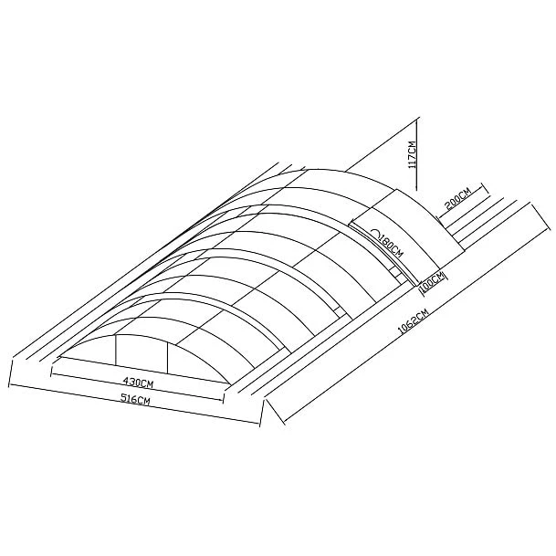Metalcraft Pooltak 4x8m, 4 Mm Klar Kanalplast, Alu - Bild 3