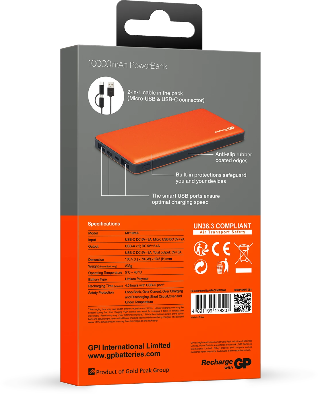 GP PowerBank Voyage 2.0 10000 MAh, MP10MA - Bild 3