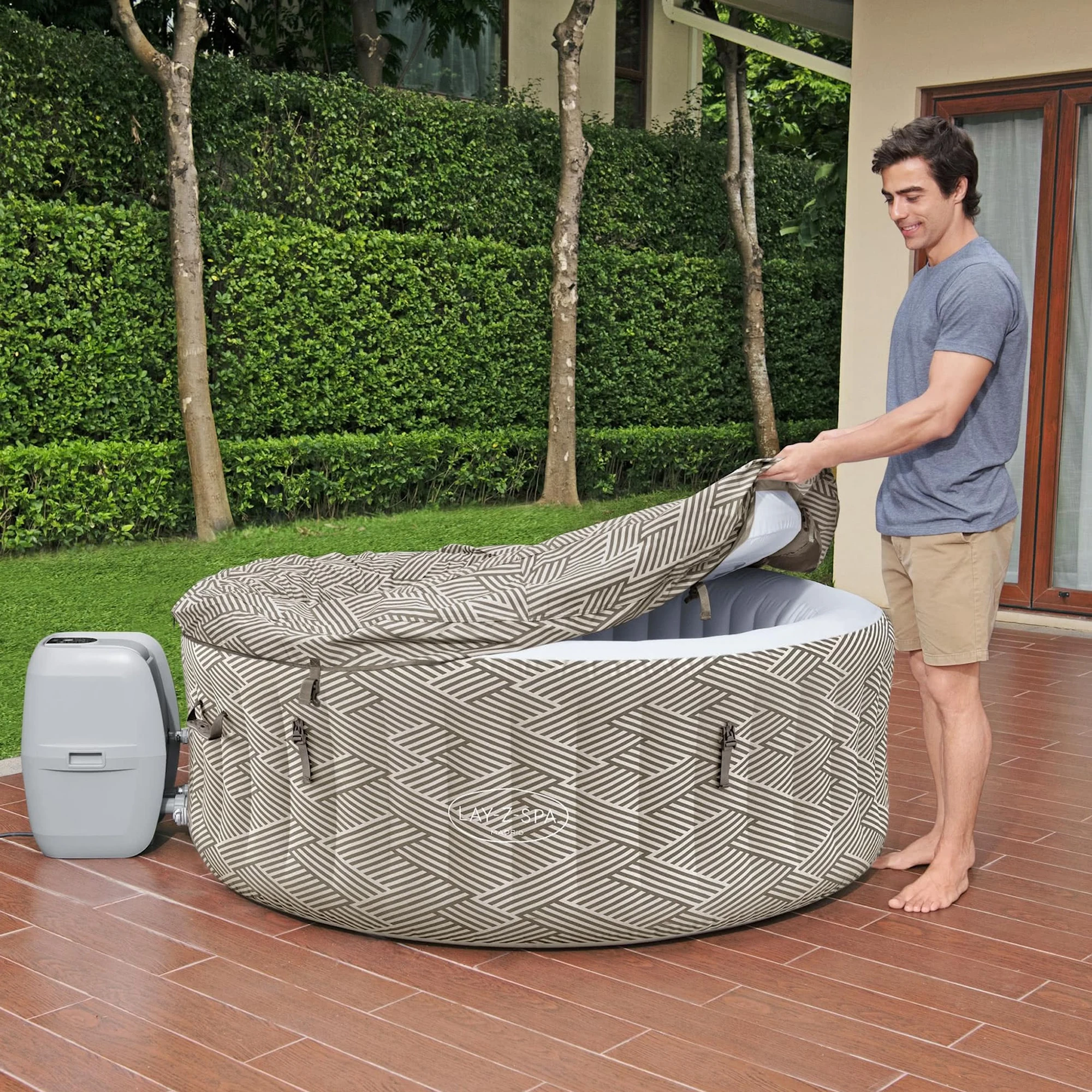 Bestway Lay-Z Spa Madrid AirJet Uppblåsbart Spabad 2-4 Personer - Bild 9