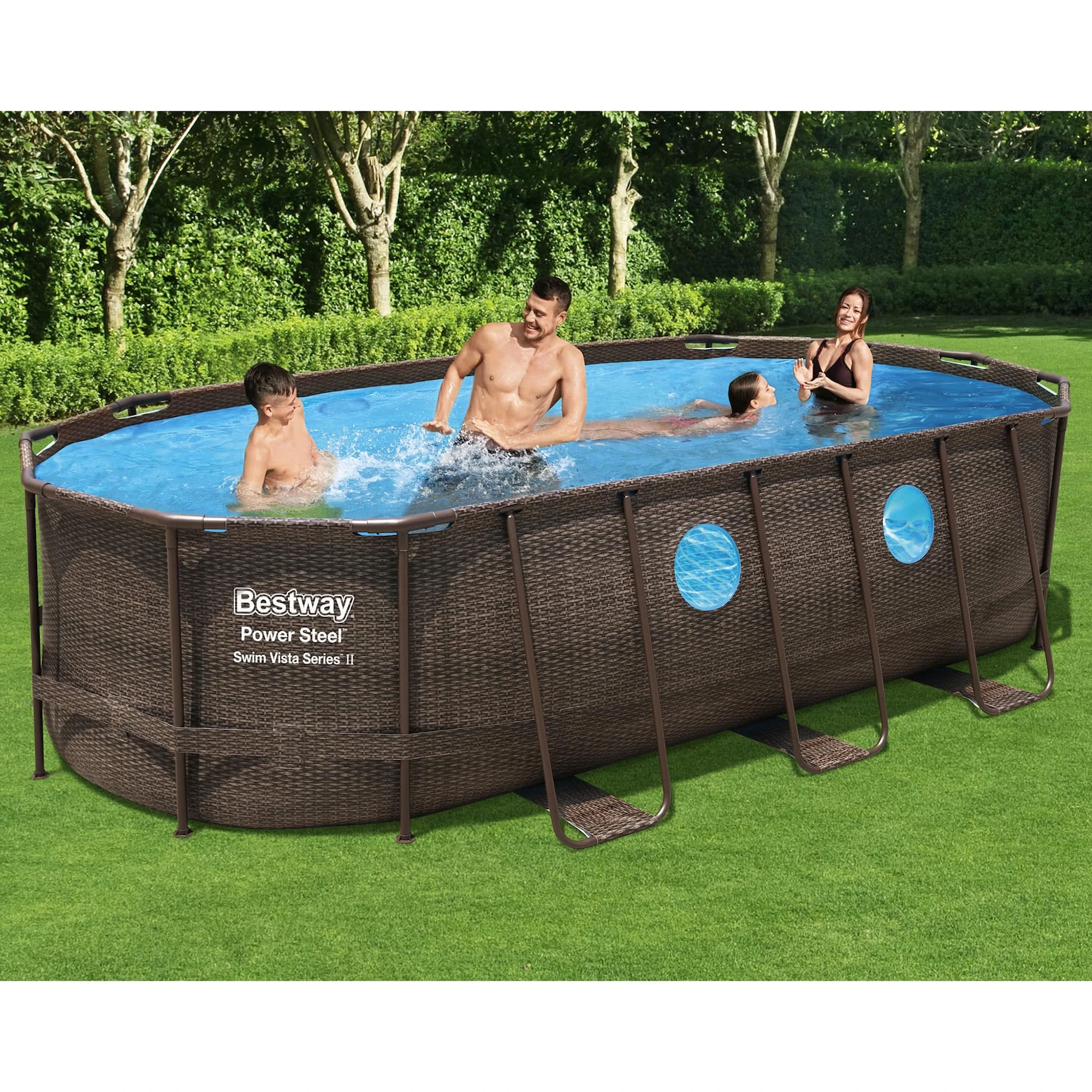 Bestway Power Steel Swim Vista II Pool Set 5.49x2.74x1.22m Oval - Bild 2