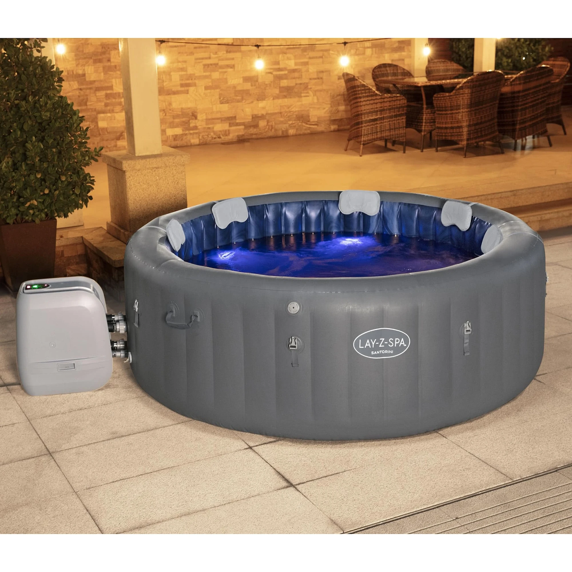 Bestway Lay-Z Spa Santorini Hydrojet Pro Uppblåsbart Spa 5-7 Personer - Bild 2