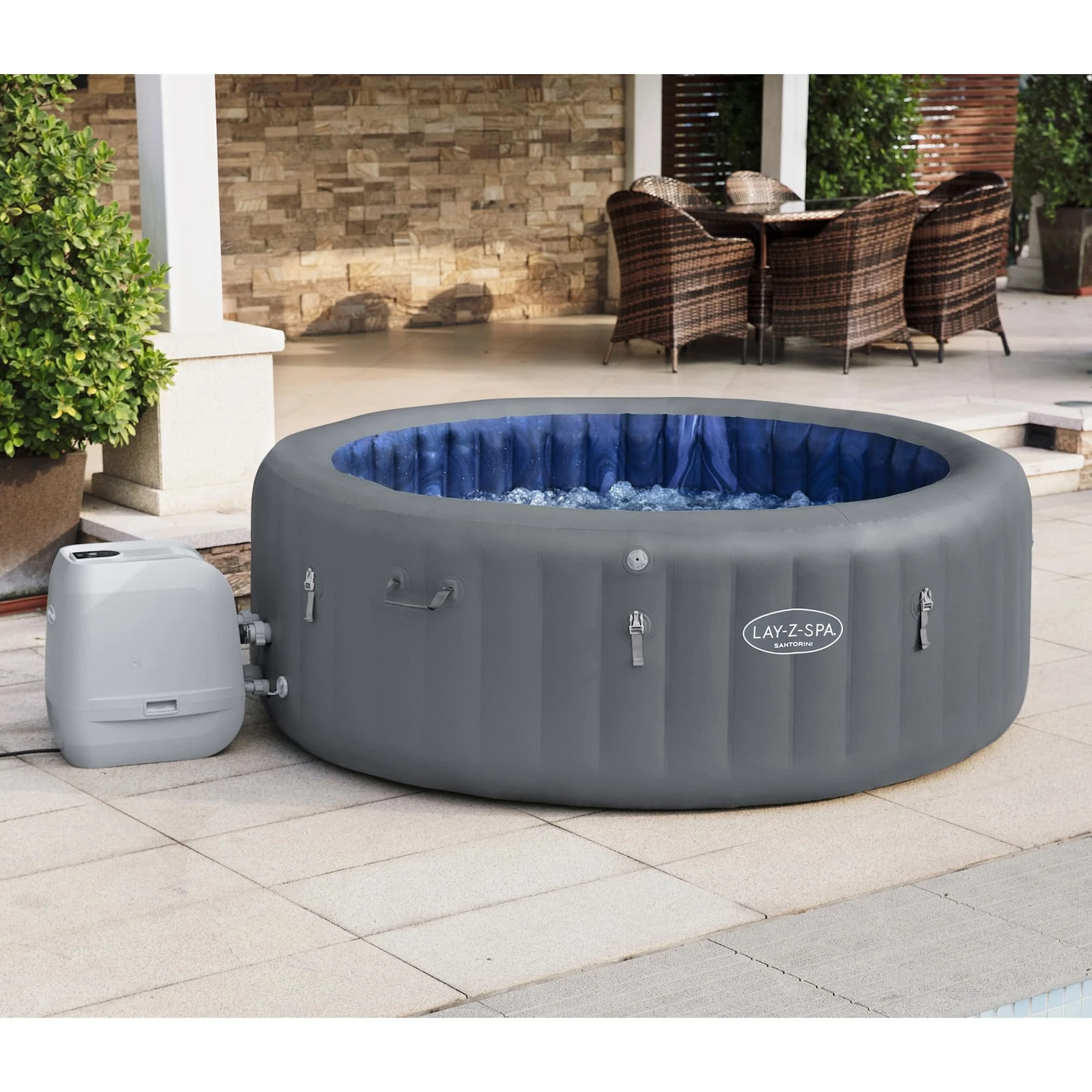 Bestway Lay-Z Spa Santorini Hydrojet Pro Uppblåsbart Spa 5-7 Personer - Bild 10