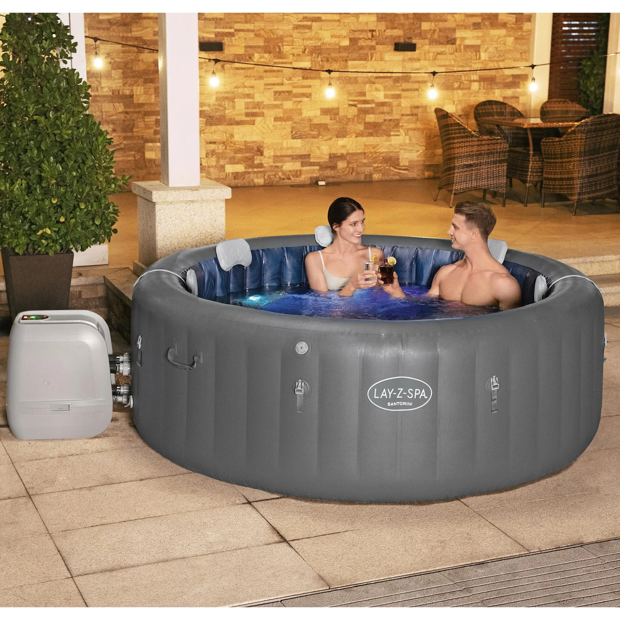 Bestway Lay-Z Spa Santorini Hydrojet Pro Uppblåsbart Spa 5-7 Personer - Bild 3