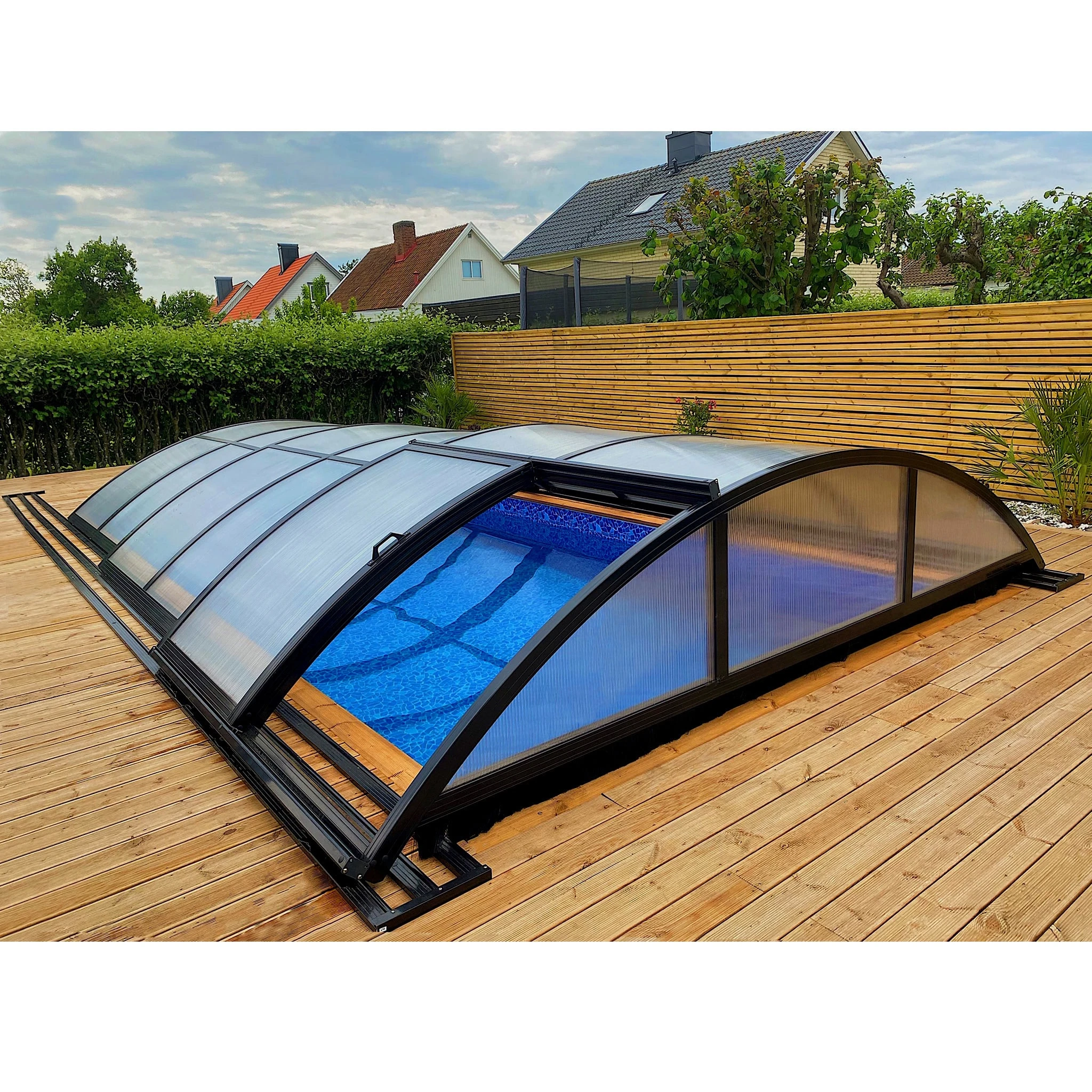 Metalcraft Pooltak 3x6m, 4 Mm Klar Solid PC, Svart