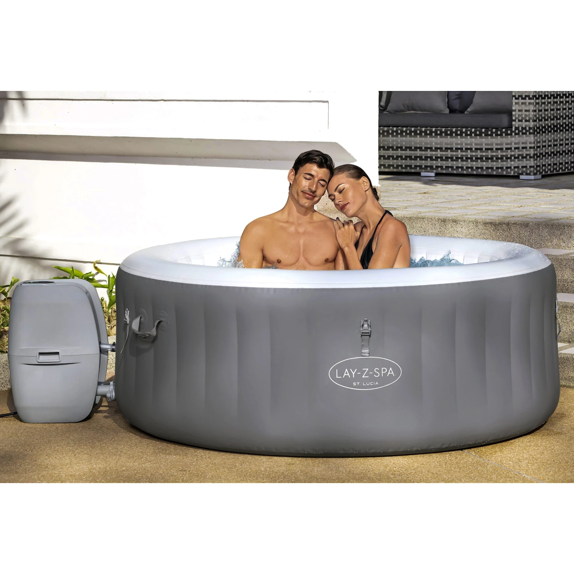 Bestway Lay-Z Spa St.Lucia AirJet Uppblåsbart Spabad 2-3 Personer - Bild 2