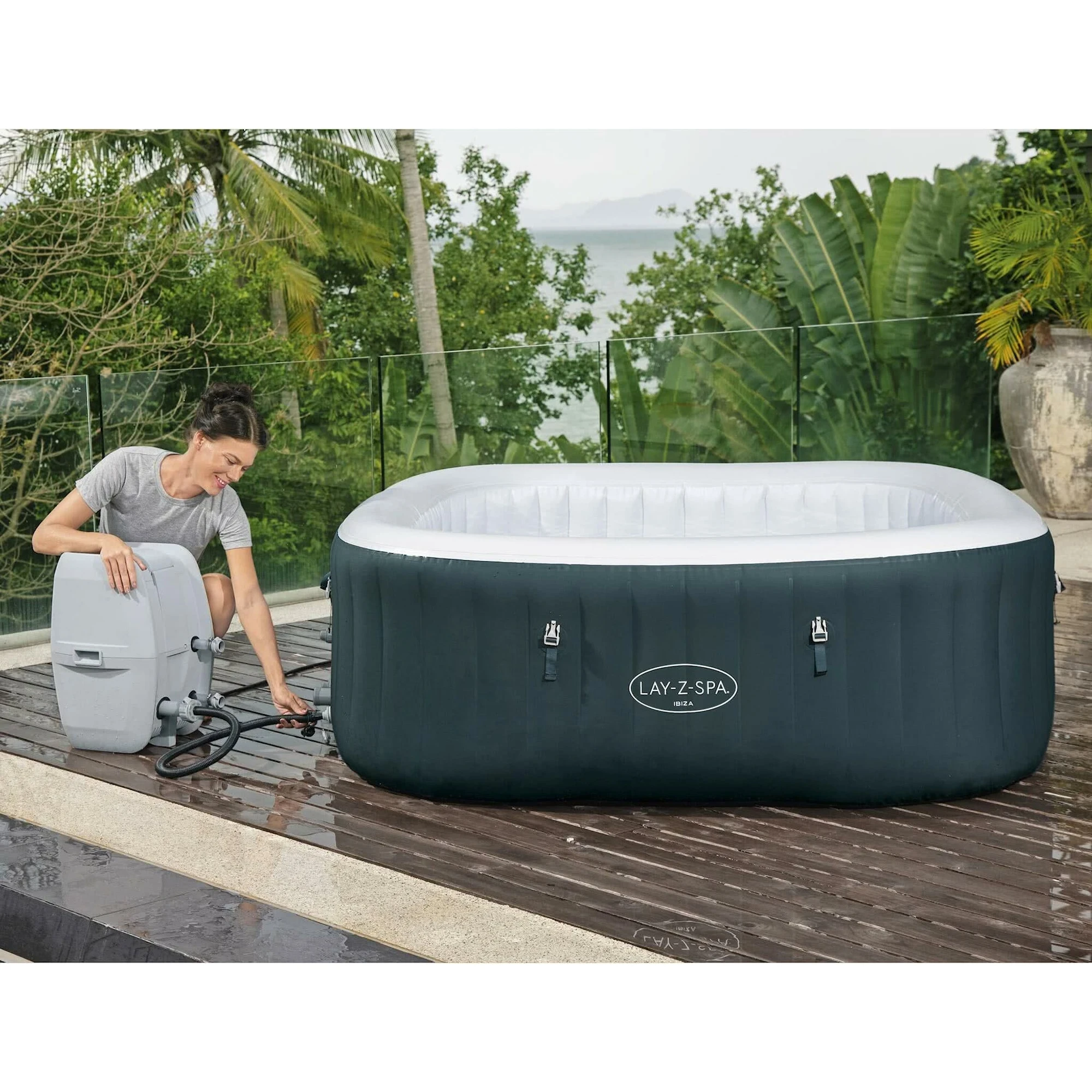 Bestway Lay-Z Spa Ibiza AirJet Uppblåsbart Spabad 4-6 Personer - Bild 4