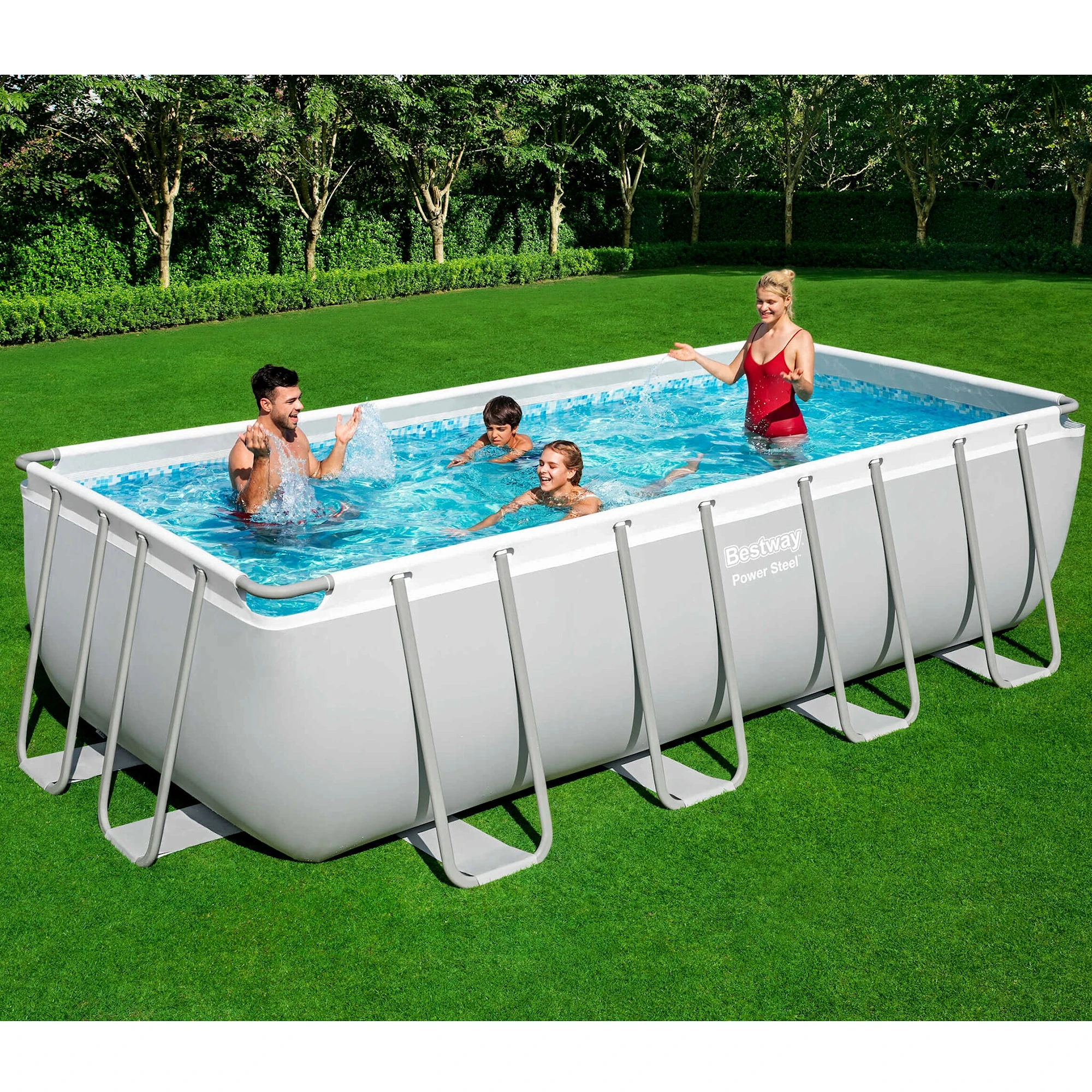 Bestway Power Steel Pool Set 4.88m X 2.44m X 1.22m Rektangulär - Bild 2
