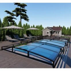 Metalcraft Pooltak 4x8m, 4 Mm Klar Solid PC, Svart